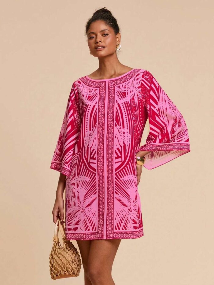Vestido midi estampado floral scote en V y espalda abierta Multicolor - Imagen 1