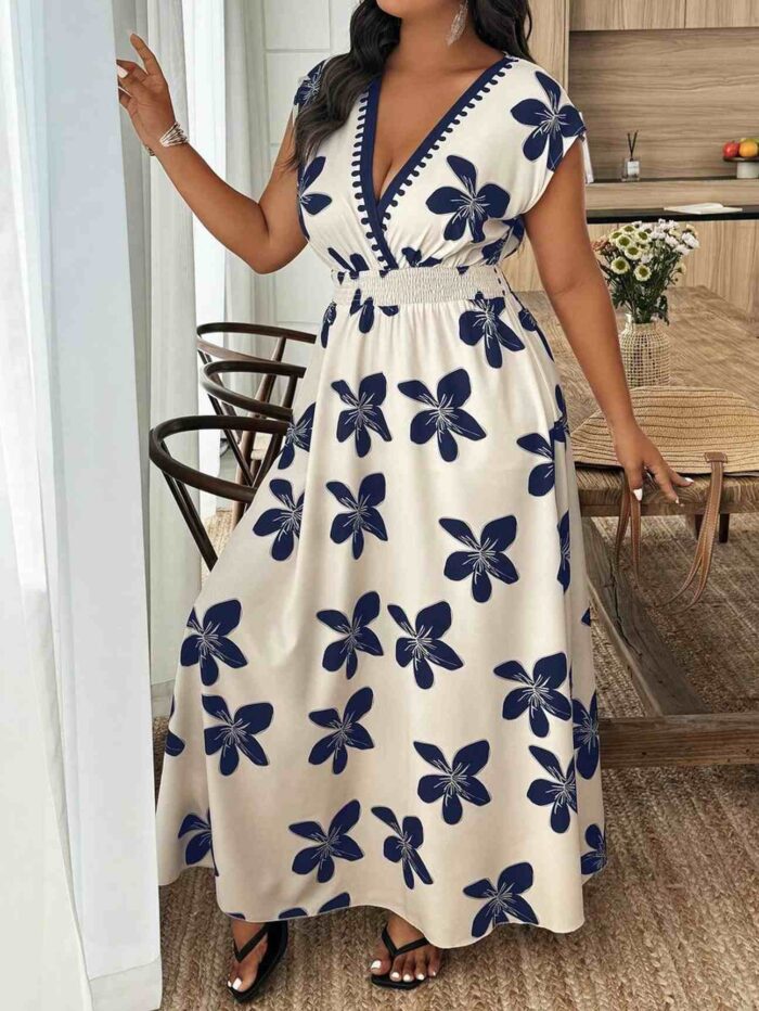 Vestido casual con parches florales Multicolor - Imagen 1