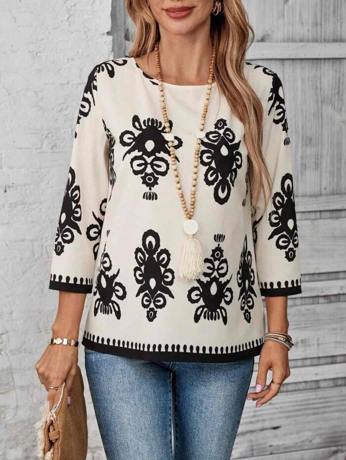 Camisa casual de estilo retro con estampado, ideal para vacaciones Multicolor - Imagen 1