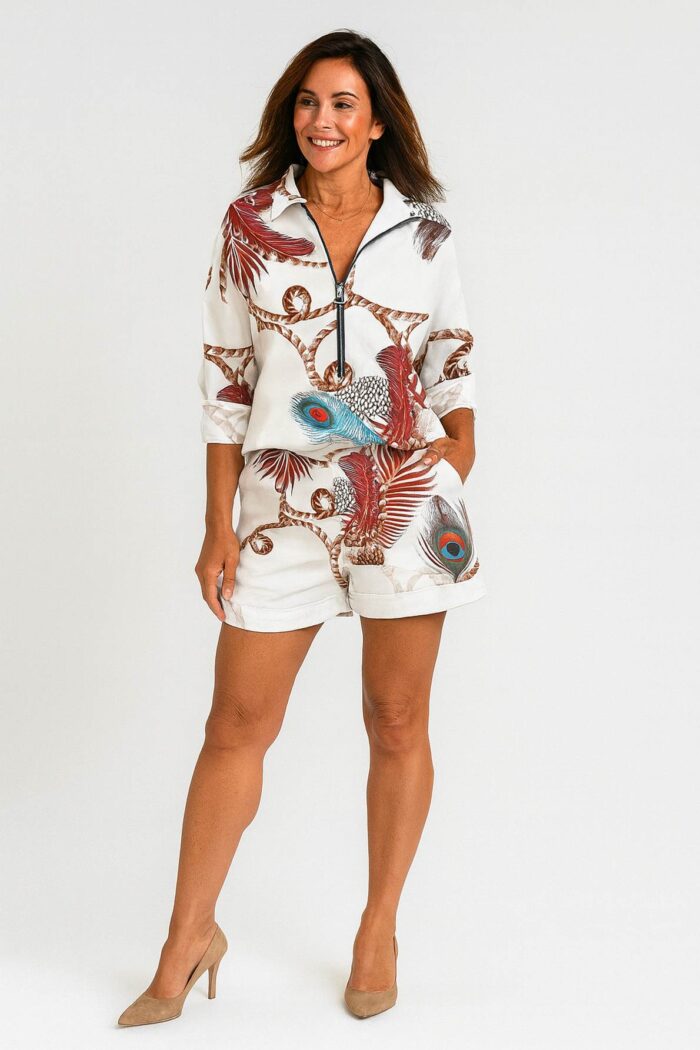 Conjunto estampado de short y manga larga - Imagen 1