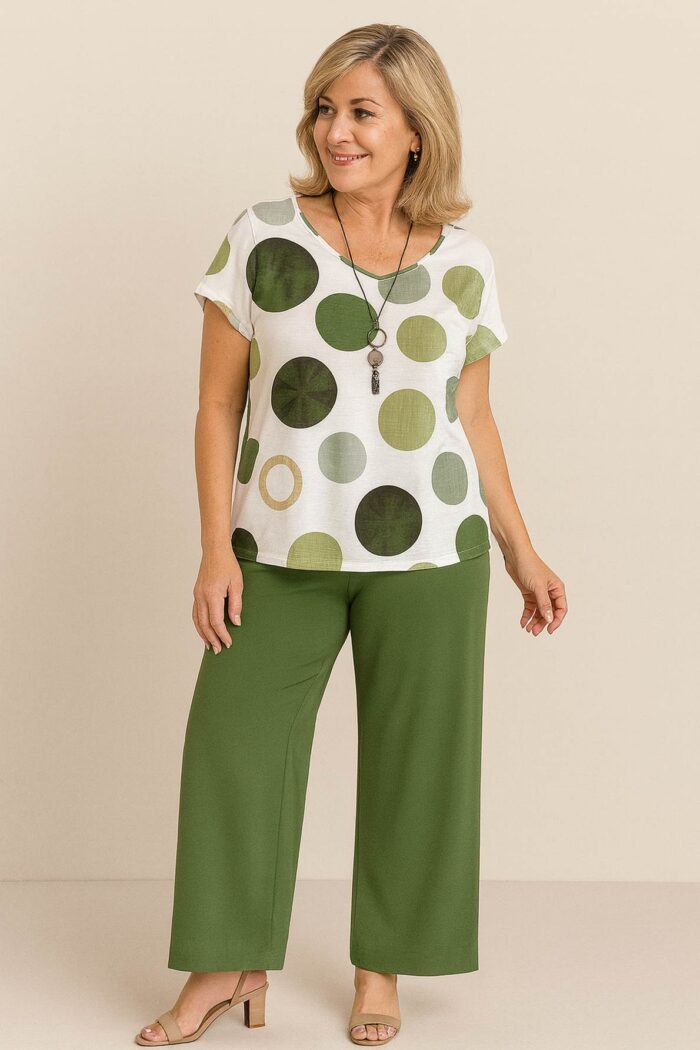 Set de 2 piezas Blusa y pantalón de lunares Multicolor - Imagen 1