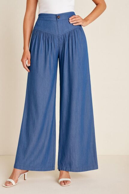 Pantalones de mezclilla estilo Palazzo