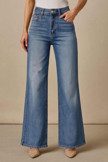 Pantalones de jeans clásicos corte ancho modernos