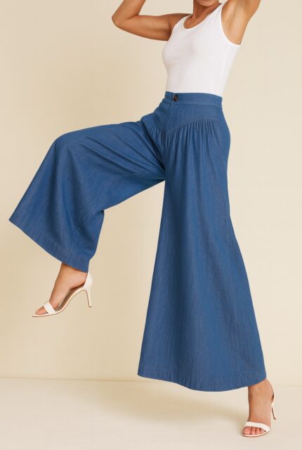 Pantalones de mezclilla estilo Palazzo